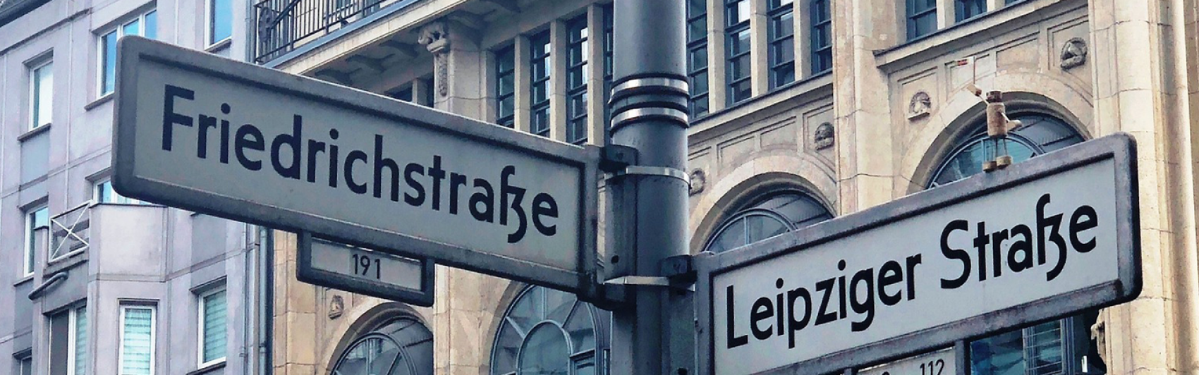 Straßenschild, Friedrichstraße, Ecke, Leipziger Straße. Berlin 