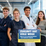 UVB, Ausbildungsbroschüre, Auflage, 2026, Titelseite, vier Jugendliche