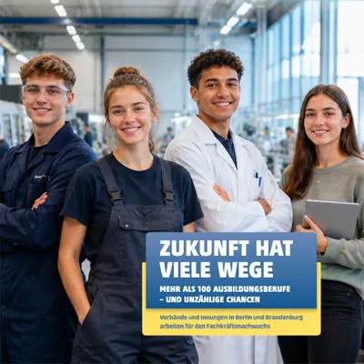 UVB, Ausbildungsbroschüre, Auflage, 2026, Titelseite, vier Jugendliche