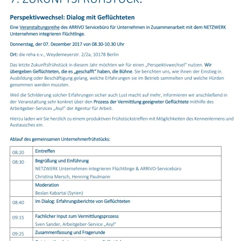 ARRIVO Zukunftsfrühstück
