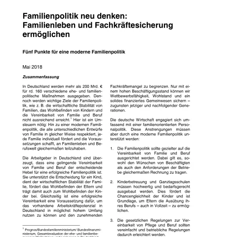 Positionspapier: Familienpolitik neu denken