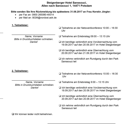 Anmeldebogen